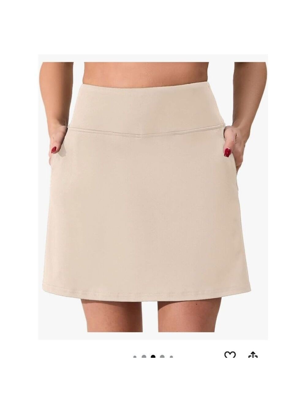 Oyamiki Golf Skirts High Waisted Skorts for Summer with 4 Pockets, Khaki, XL - Picture 4 of 10